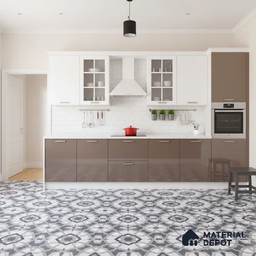 Moroccan Look Floor & Wall Tile TL 07500 Izar 2 ft x 2 ft Sinker Finish Vitrified Tile - 9 mm | Suitable For Balcony, Terrace, Courtyard | Please Expect a Slight Variation of Pattern