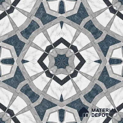 Moroccan Look Floor & Wall Tile TL 07500 Izar 2 ft x 2 ft Sinker Finish Vitrified Tile - 9 mm | Suitable For Balcony, Terrace, Courtyard | Please Expect a Slight Variation of Pattern