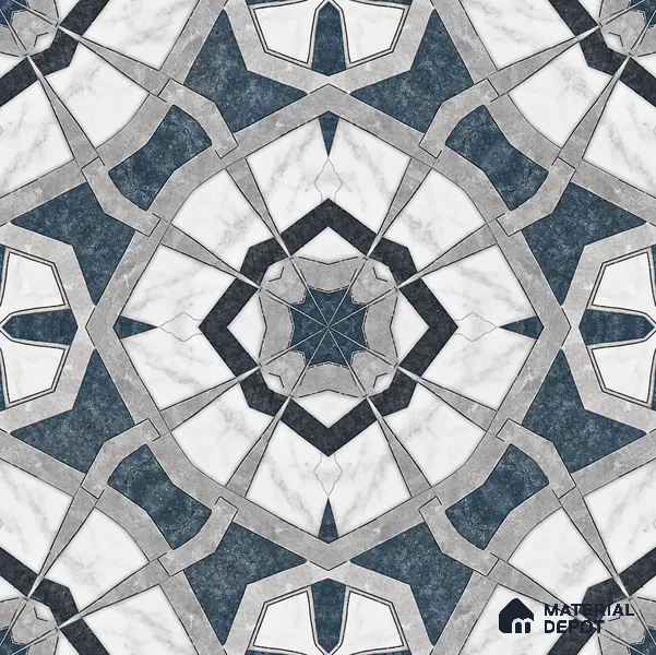 Moroccan Look Floor & Wall Tile TL 07500 Izar 2 ft x 2 ft Sinker Finish Vitrified Tile - 9 mm | Suitable For Balcony, Terrace, Courtyard | Please Expect a Slight Variation of Pattern