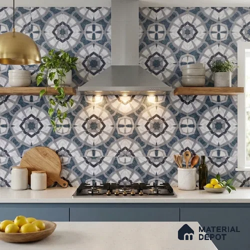 Moroccan Look Floor & Wall Tile TL 07500 Izar 2 ft x 2 ft Sinker Finish Vitrified Tile - 9 mm | Suitable For Balcony, Terrace, Courtyard | Please Expect a Slight Variation of Pattern | Image 12