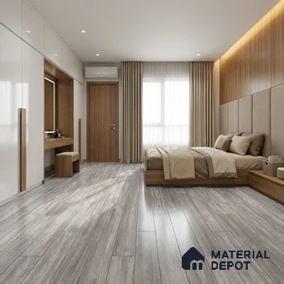 Wood Floor & Wall Tile TL 07504 4 ft x 0.65 ft Vitrified Matte Finish - 9 mm | 2-3 mm Spacer is Mandatory