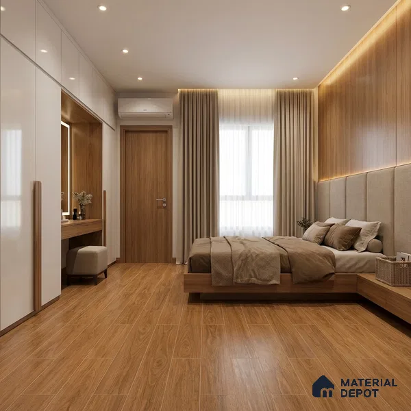 Wood Floor & Wall Tile TL 07507 4 ft x 0.65 ft Vitrified Matte Finish - 9 mm | 2-3 mm Spacer is Mandatory
