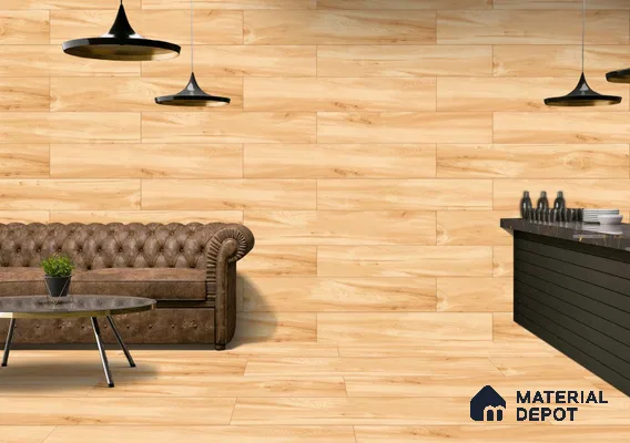 Wood Floor & Wall Tile TL 07509 4 ft x 0.65 ft Vitrified Matte Finish - 9 mm | 2-3 mm Spacer is Mandatory