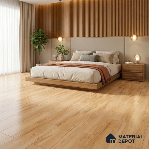 Wood Floor & Wall Tile TL 07509 4 ft x 0.65 ft Vitrified Matte Finish - 9 mm | 2-3 mm Spacer is Mandatory