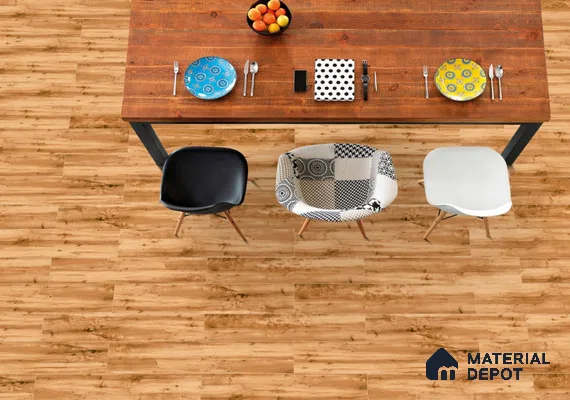Wood Floor & Wall Tile TL 07510 4 ft x 0.65 ft Vitrified Matte Finish - 9 mm | 2-3 mm Spacer is Mandatory