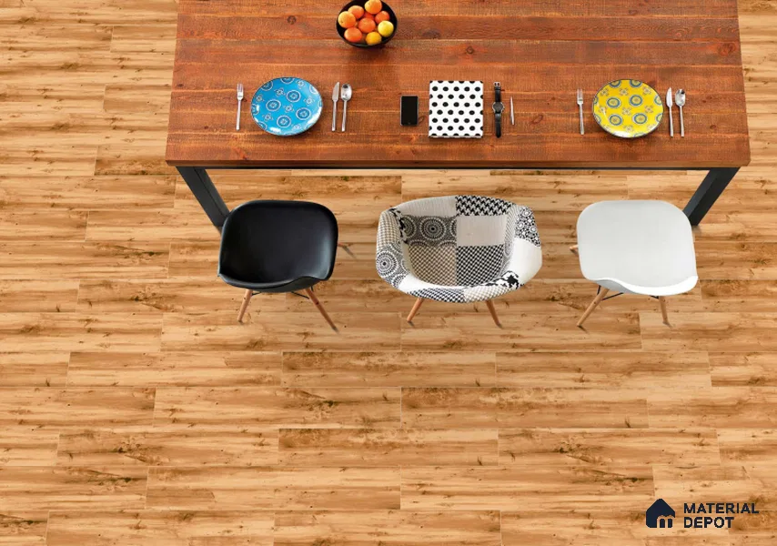 Wood Floor & Wall Tile TL 07510 4 ft x 0.65 ft Vitrified Matte Finish - 9 mm | 2-3 mm Spacer is Mandatory