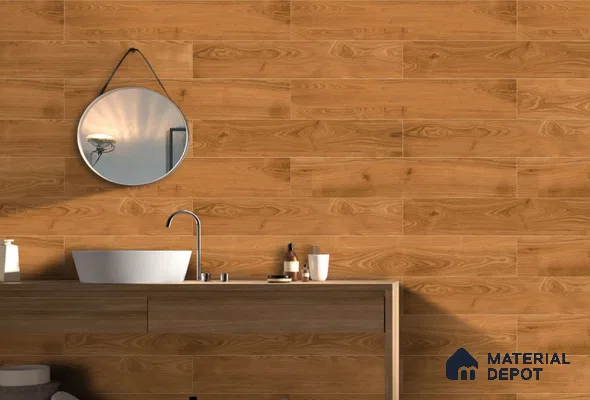 Wood Floor & Wall Tile TL 07511 4 ft x 0.65 ft Vitrified Matte Finish - 9 mm | 2-3 mm Spacer is Mandatory