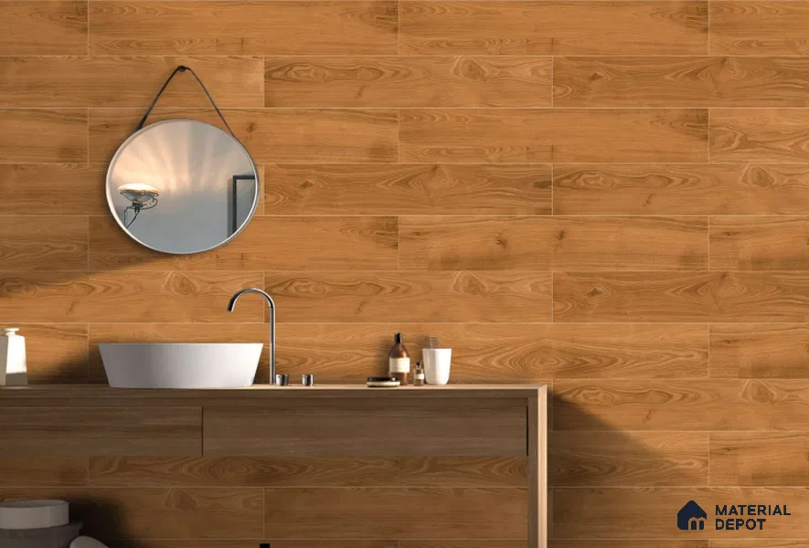 Wood Floor & Wall Tile TL 07511 4 ft x 0.65 ft Vitrified Matte Finish - 9 mm | 2-3 mm Spacer is Mandatory