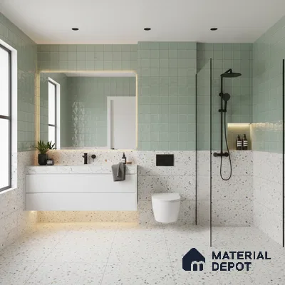 Faux Subway Wall Tile TL 07515 C  Plaid Deep Aqua 2 ft x 1 ft Ceramic Glossy Finish - 8 mm | Suitable for Bathroom, Kitchen backsplash | Please Expect a Slight Variation of Pattern (Sample)
