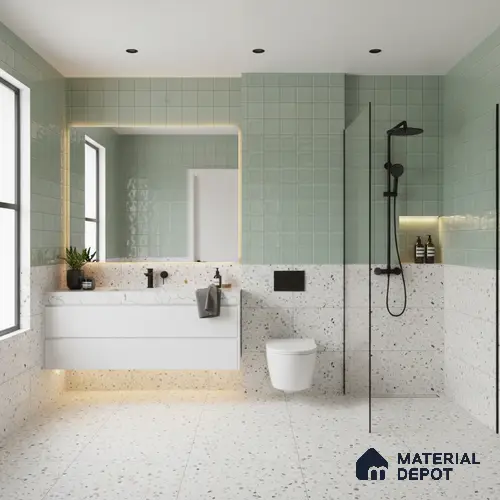 Faux Subway Wall Tile TL 07515 C Plaid Deep Aqua 2 ft x 1 ft Ceramic Glossy Finish - 8 mm | Suitable for Bathroom, Kitchen backsplash | Please Expect a Slight Variation of Pattern