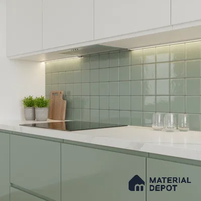 Faux Subway Wall Tile TL 07515 C  Plaid Deep Aqua 2 ft x 1 ft Ceramic Glossy Finish - 8 mm | Suitable for Bathroom, Kitchen backsplash | Please Expect a Slight Variation of Pattern (Sample)