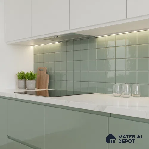 Faux Subway Wall Tile TL 07515 C  Plaid Deep Aqua 2 ft x 1 ft Ceramic Glossy Finish - 8 mm | Suitable for Bathroom, Kitchen backsplash | Please Expect a Slight Variation of Pattern