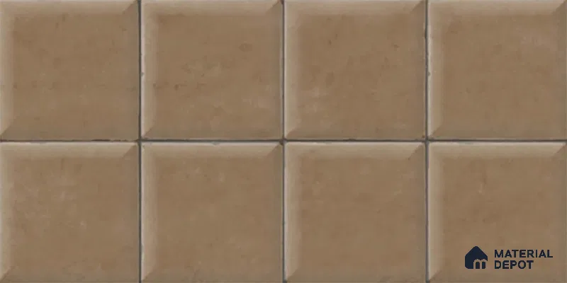 Faux Subway Look Glossy Finish Brown Ceramic Wall Tile | TL 07515 E 2 ft x 1 ft - 8 mm | Suitable For Kitchen & Bathroom