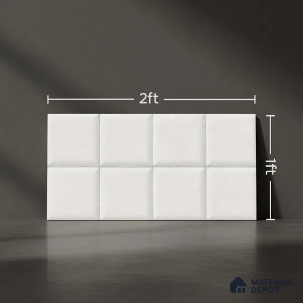 Faux Subway Look Glossy Finish White Ceramic Wall Tile | TL 07515 2 ft x 1 ft - 8 mm | Suitable For Kitchen & Bathroom