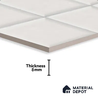 Faux Subway Look Glossy Finish White Ceramic Wall Tile | TL 07515 2 ft x 1 ft - 8 mm | Suitable For Kitchen & Bathroom