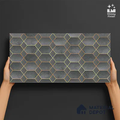 Highlighter Tiles Wall Tile TL 07517 B 4673-HL 2 ft x 1 ft Ceramic Glossy Finish - 9 mm | Suitable for Kitchen, Bathroom & Balcony Walls
