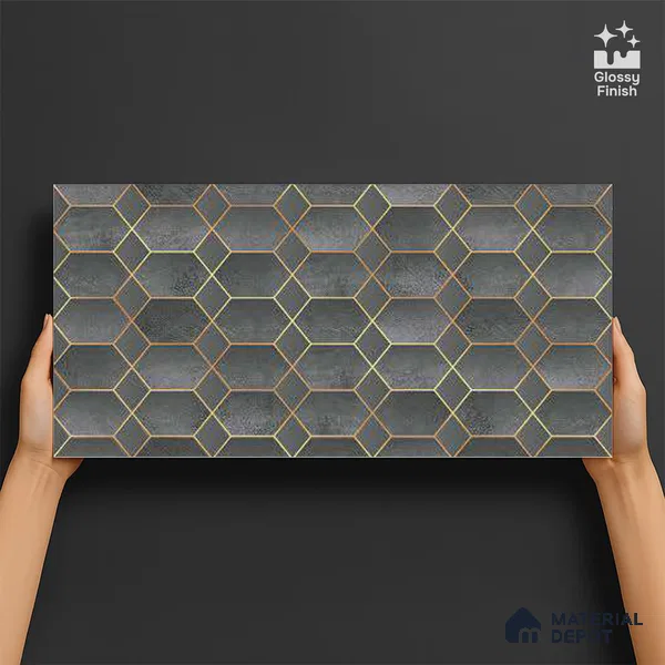 Highlighter Tiles Wall Tile TL 07517 B 4673-HL 2 ft x 1 ft Ceramic Glossy Finish - 9 mm | Suitable for Kitchen, Bathroom & Balcony Walls