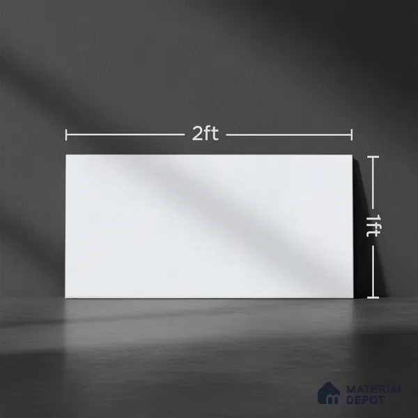 Plain Wall Tile TL 07517 Cool White 2 ft x 1 ft Glossy Finish Ceramic Tile - 9 mm | Suitable For Kitchen, Bathroom, Backsplash
