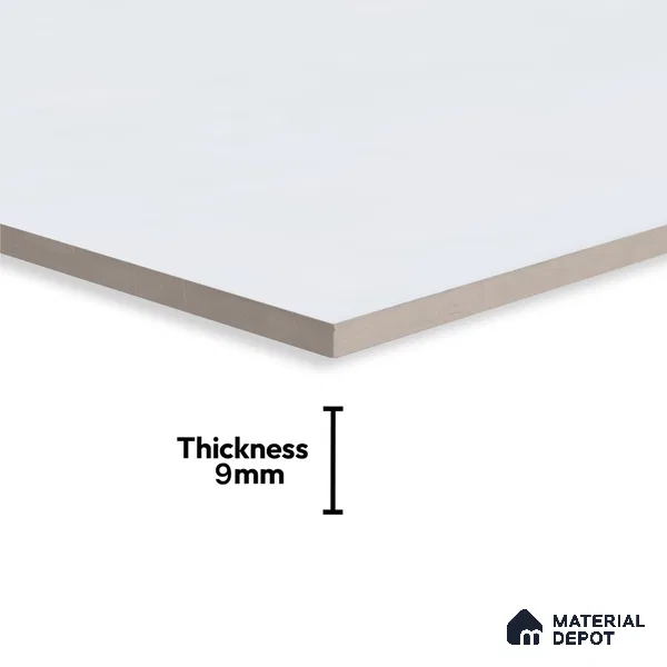 Plain Wall Tile TL 07517 Cool White 2 ft x 1 ft Glossy Finish Ceramic Tile - 9 mm | Suitable For Kitchen, Bathroom, Backsplash