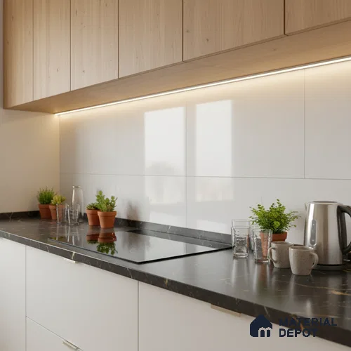 Plain Solids Wall Tile TL 07517 4673-L 2 ft x 1 ft Ceramic Glossy Finish - 9 mm | Suitable for Kitchen, Bathroom & Balcony Walls