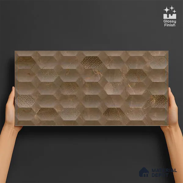 Highlighter Tiles Wall Tile TL 07518 B 4670-HL 2 2 ft x 1 ft Ceramic Glossy Finish - 9 mm | Suitable for Kitchen, Bathroom & Balcony Walls