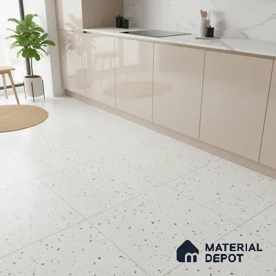 Terrazzo Floor & Wall Tile TL 07519 Lunar Specks 2 ft x 2 ft Rustic Carving Matte Finish Vitrified Tile - 9 mm |  Suitable For Living Room, Bedroom, Bathroom, Kitchen & Dining (Sample)