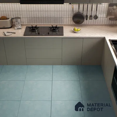 Cement Floor & Wall Tile TL 07520 Azzule Aqua 2 ft x 2 ft Matte Finish Vitrified Tile - 9 mm | Suitable For living Room, Bedroom, Bathroom | Random Designs