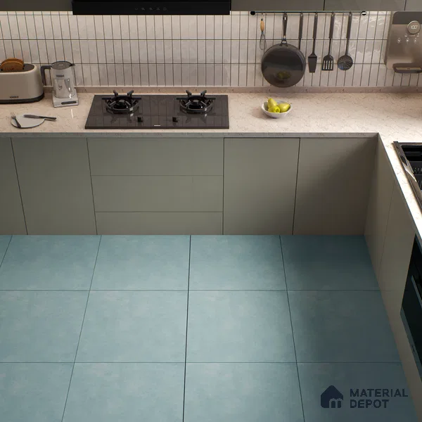 Cement Floor & Wall Tile TL 07520 Azzule Aqua 2 ft x 2 ft Matte Finish Vitrified Tile - 9 mm | Suitable For living Room, Bedroom, Bathroom | Random Designs