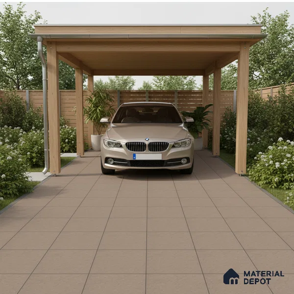 Stone Floor Tile TL 07521 B Signature Amber 16 x 16 inch Texture Finish Vitrified Tile - 12 mm | Suitable for Parking, Outdoor & Bathroom | Pattern Alignment May Vary | 2-3 mm Spacer is Mandatory