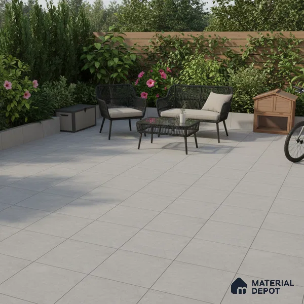 Cement Floor Tile TL 07521 C Siignature Silver 16 x 16 inch Texture Finish Vitrified Tile - 12 mm | Suitable for Parking, Outdoor & Bathroom | Pattern Alignment May Vary | 2-3 mm Spacer is Mandatory (Sample)