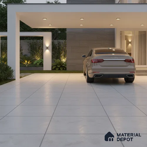 Cement Floor Tile TL 07521 C Siignature Silver 16 x 16 inch Texture Finish Vitrified Tile - 12 mm | Suitable for Parking, Outdoor & Bathroom | Pattern Alignment May Vary | 2-3 mm Spacer is Mandatory
