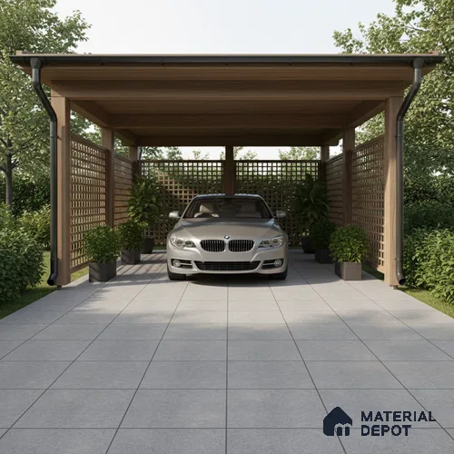 Cement Floor Tile TL 07521 D Signature Grey 16 x 16 inch Texture Finish Vitrified Tile - 12 mm | Suitable for Parking, Outdoor & Bathroom | Pattern Alignment May Vary | 2-3 mm Spacer is Mandatory