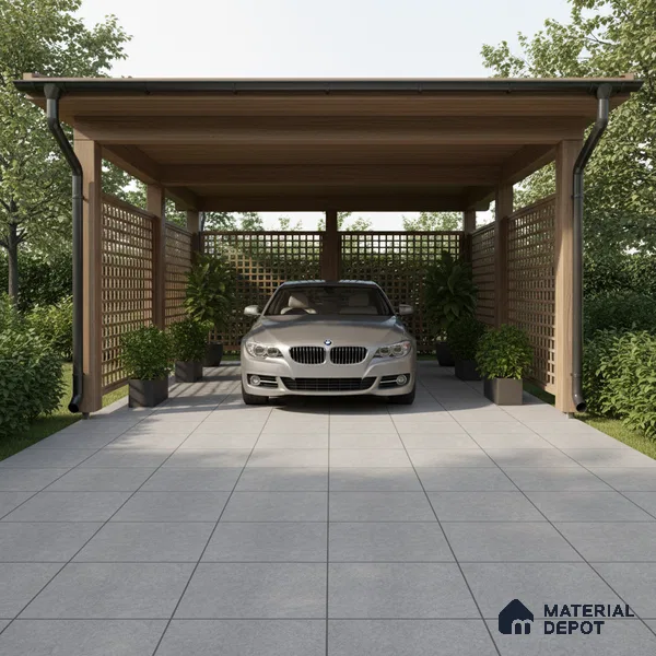 Cement Floor Tile TL 07521 D Signature Grey 16 x 16 inch Texture Finish Vitrified Tile - 12 mm | Suitable for Parking, Outdoor & Bathroom | Pattern Alignment May Vary | 2-3 mm Spacer is Mandatory