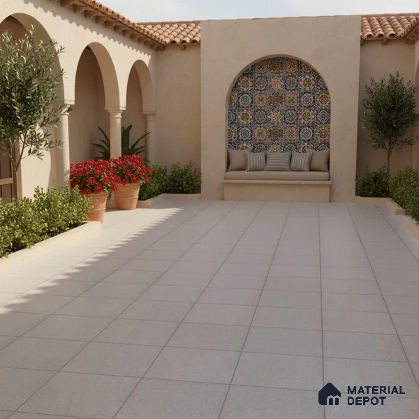 Cement Floor Tile TL 07521 D Signature Grey 16 x 16 inch Texture Finish Vitrified Tile - 12 mm | Suitable for Parking, Outdoor & Bathroom | Pattern Alignment May Vary | 2-3 mm Spacer is Mandatory