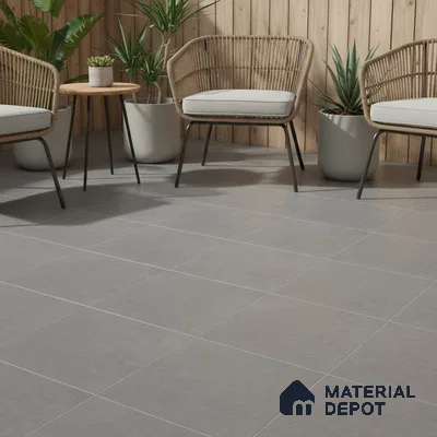 Stone Floor Tile TL 07521 E Signature Nero 16 x 16 inch Texture Finish Vitrified Tile - 12 mm | Suitable for Parking, Outdoor & Bathroom | Pattern Alignment May Vary | 2-3 mm Spacer is Mandatory (Sample)
