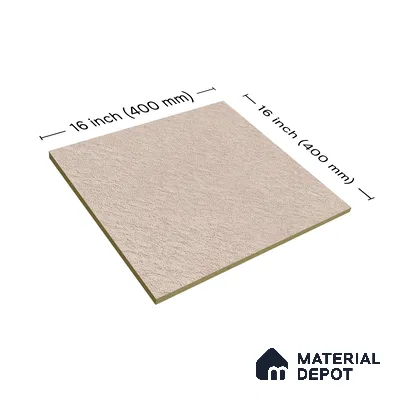 Stone Floor Tile TL 07521 Signature Beige 16 x 16 inch Texture Finish Vitrified Tile - 12 mm | Suitable for Parking, Outdoor & Bathroom | Pattern Alignment May Vary | 2-3 mm Spacer is Mandatory