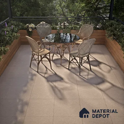 Stone Floor Tile TL 07521 Signature Beige 16 x 16 inch Texture Finish Vitrified Tile - 12 mm | Suitable for Parking, Outdoor & Bathroom | Pattern Alignment May Vary | 2-3 mm Spacer is Mandatory