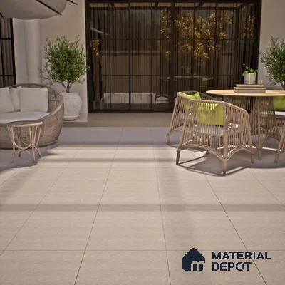 Stone Floor Tile TL 07521 Signature Beige 16 x 16 inch Texture Finish Vitrified Tile - 12 mm | Suitable for Parking, Outdoor & Bathroom | Pattern Alignment May Vary | 2-3 mm Spacer is Mandatory