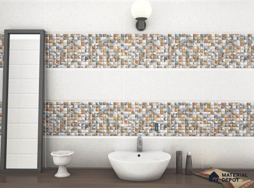 Cream Marble Floor Tile TL 07523 D Lustra 3032 F 1 ft x 1 ft Ceramic Carving Matte Finish - 9 mm | | Suitable for Living Room, Bedroom, Bathroom