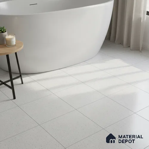 Cream Marble Floor Tile TL 07523 D Lustra 3032 F 1 ft x 1 ft Ceramic Carving Matte Finish - 9 mm |  | Suitable for Living Room, Bedroom, Bathroom
