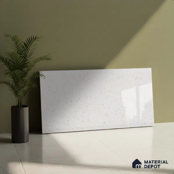 Cream Marble Wall Tile TL 07523 Lustra 3032 Tab L 2 ft x 1 ft Ceramic Glossy Finish - 9 mm | | Suitable for Living Room, Bedroom, Bathroom