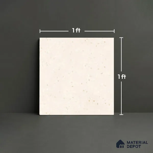 Beige Stone Floor Tile TL 07524 C Lustra Terrazzo Honey F 1 ft x 1 ft Ceramic Carving Satin Finish - 9 mm |  | Suitable for Living Room, Bedroom, Bathroom