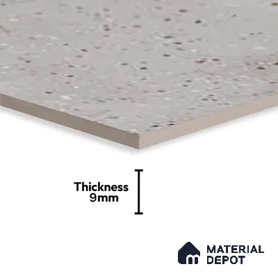 Grey Stone Wall Tile TL 07524 F Lustra Terrazzo Grey 2 ft x 1 ft Ceramic Carving Satin Finish - 9 mm |  | Suitable for Living Room, Bedroom, Bathroom
