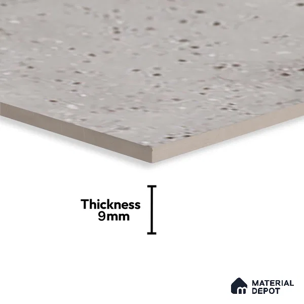 Grey Stone Wall Tile TL 07524 F Lustra Terrazzo Grey 2 ft x 1 ft Ceramic Carving Satin Finish - 9 mm | | Suitable for Living Room, Bedroom, Bathroom
