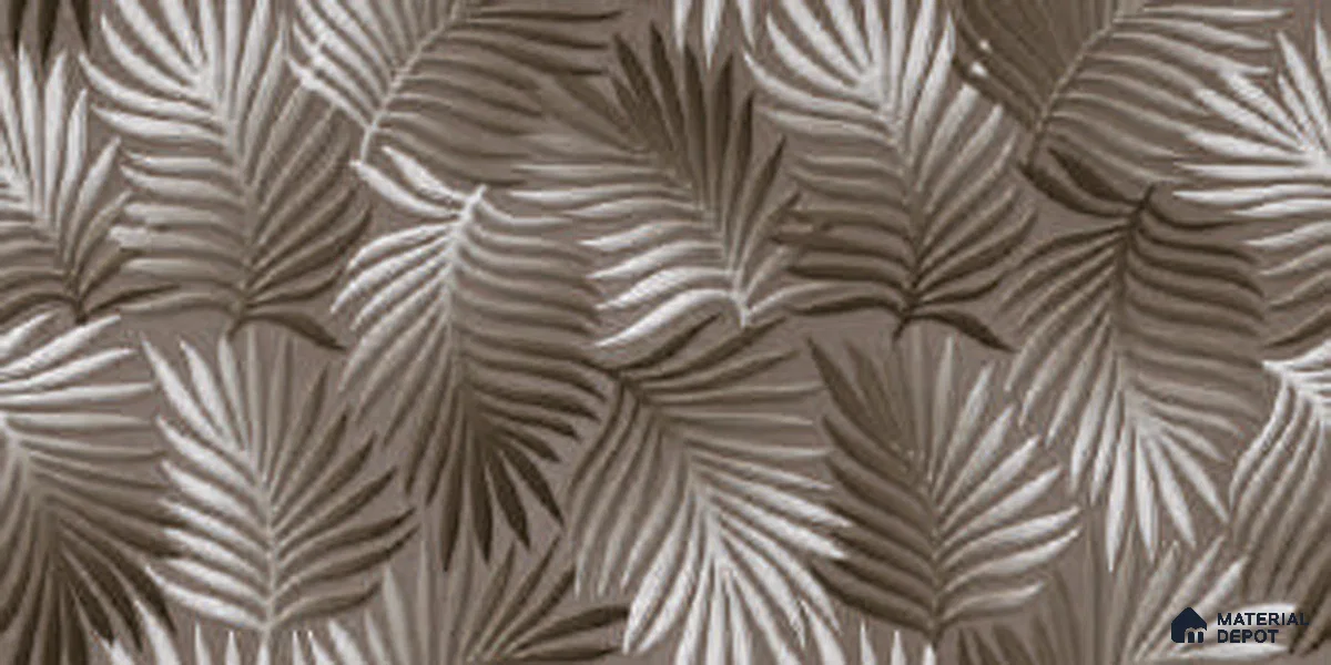 Grey Highlighter Wall Tile TL 07528 C Lustra Brilliant Forest Decor 2 ft x 1 ft Ceramic Glossy Finish - 9 mm | Suitable For Kitchen, Bathroom & Accent/Feature Wall