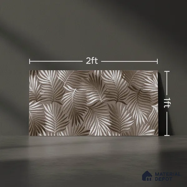 Grey Highlighter Wall Tile TL 07528 C Lustra Brilliant Forest Decor 2 ft x 1 ft Ceramic Glossy Finish - 9 mm | Suitable For Kitchen, Bathroom & Accent/Feature Wall