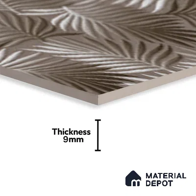Grey Highlighter Wall Tile TL 07528 C Lustra Brilliant Forest Decor 2 ft x 1 ft Ceramic Glossy Finish - 9 mm | Suitable For Kitchen, Bathroom & Accent/Feature Wall