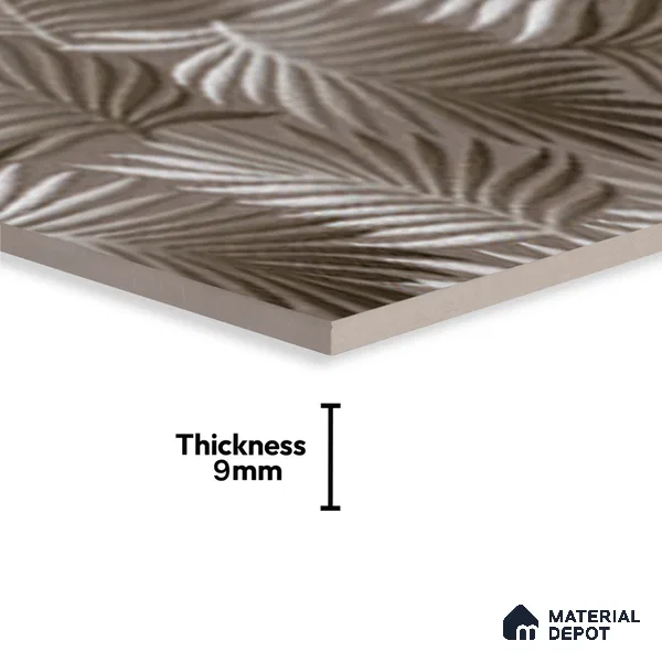 Grey Highlighter Wall Tile TL 07528 C Lustra Brilliant Forest Decor 2 ft x 1 ft Ceramic Glossy Finish - 9 mm | Suitable For Kitchen, Bathroom & Accent/Feature Wall
