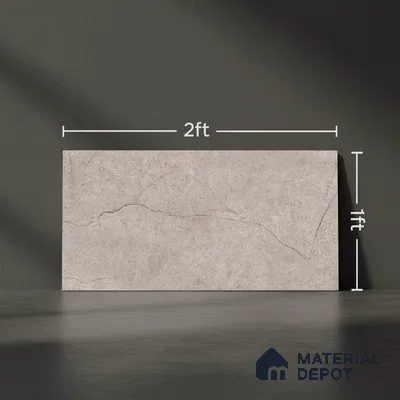 Grey Marble Wall Tile TL 07529 C Lustra Aegean Motif 2 ft x 1 ft Ceramic Glossy Finish - 9 mm |  | Suitable for Living Room, Bedroom, Bathroom