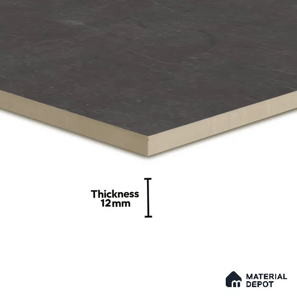 Stone Floor Tile TL 07533 B Gliter Nero 16 x 16 inch Texture Finish Vitrified Tile - 12 mm | Suitable for Parking, Outdoor & Bathroom | Pattern Alignment May Vary | 2-3 mm Spacer is Mandatory